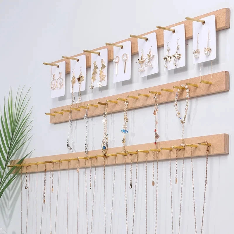 Jewelry Wall Hanging Display - Wooden Organizer
