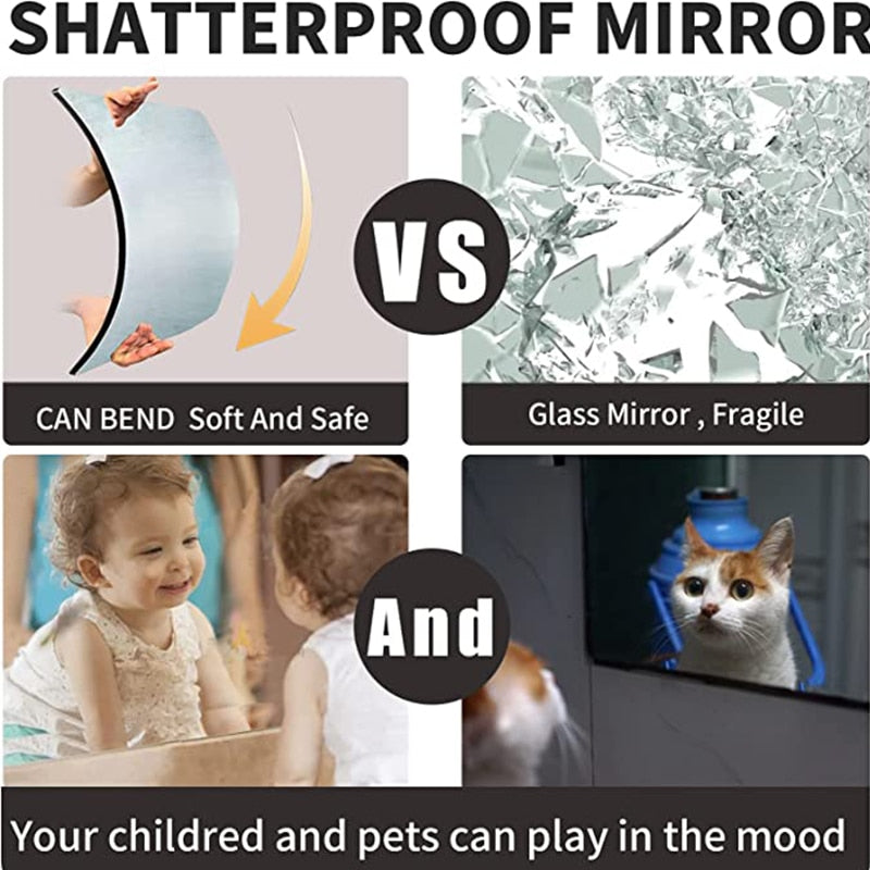 4pcs 3d Self-adhesive Mirror Stickers - Mirror Stickers