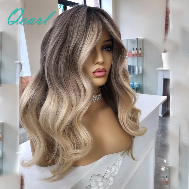Ash Brown Light Blonde Balayage Full Lace Wig Real Wigs Human Hair Lace Frontal Wigs Sale for Women Glueless Loose WAve Qearl