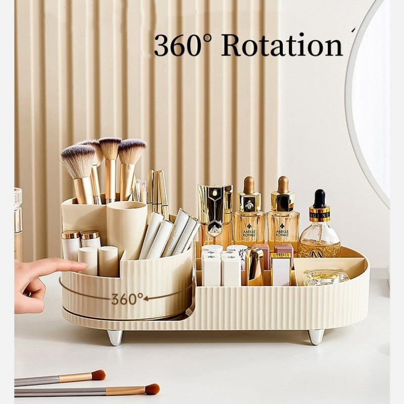 Desktop Cosmetic Organizer for Brushes 360° Rotating Makeup Brush Holder