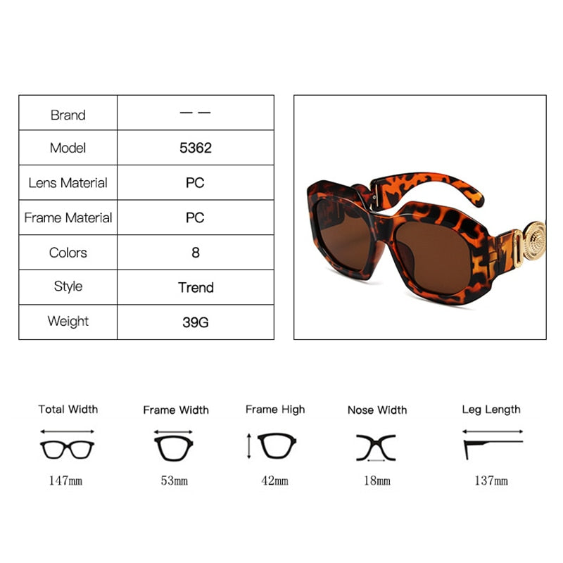 DYTYMJ Oversized Sunglasses Punk Glasses