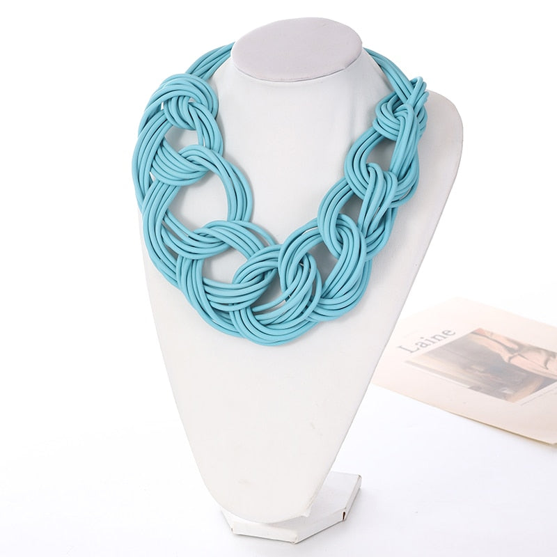 Handmade Necklace Gothic Necklaces with Unique Silicone Rubber Rope Chain