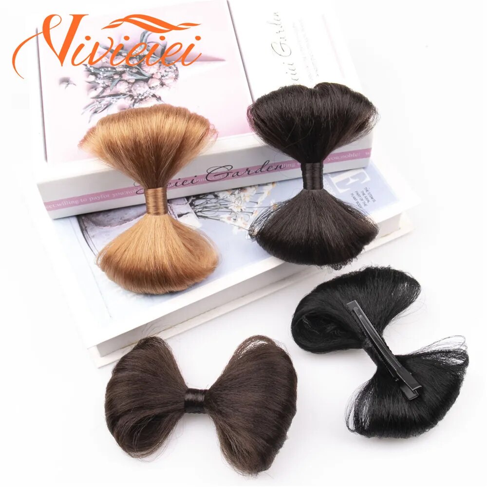 Synthetic Bow Hair Bun Chignon with Hairpins