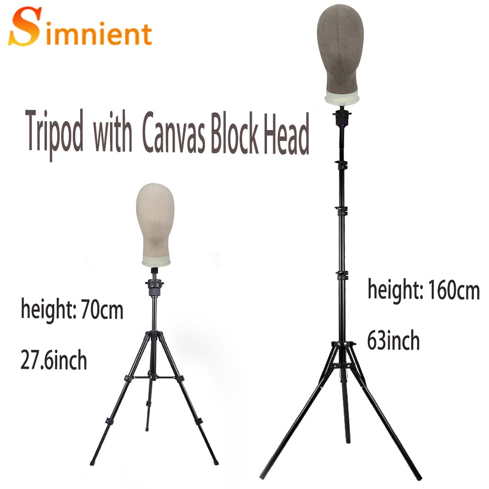 Mannequin Head Wig Stand Canvas Block Head With Adjustable Mannequin Head Tripod For Wigs Making