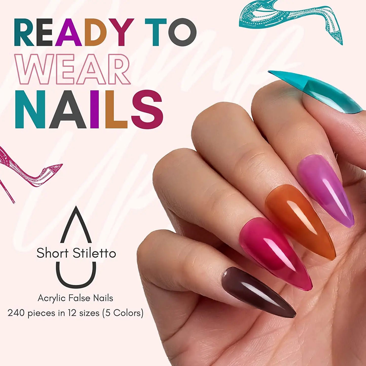 Makartt Acrylic Nail Kit, 240pcs Press On Nails