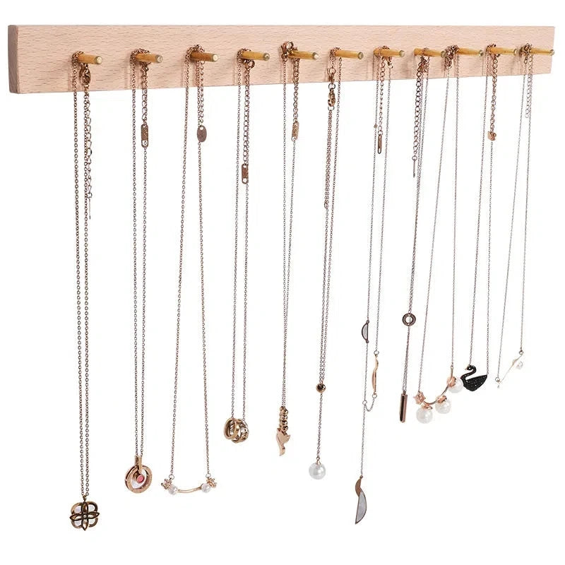 Jewelry Wall Hanging Display - Wooden Organizer
