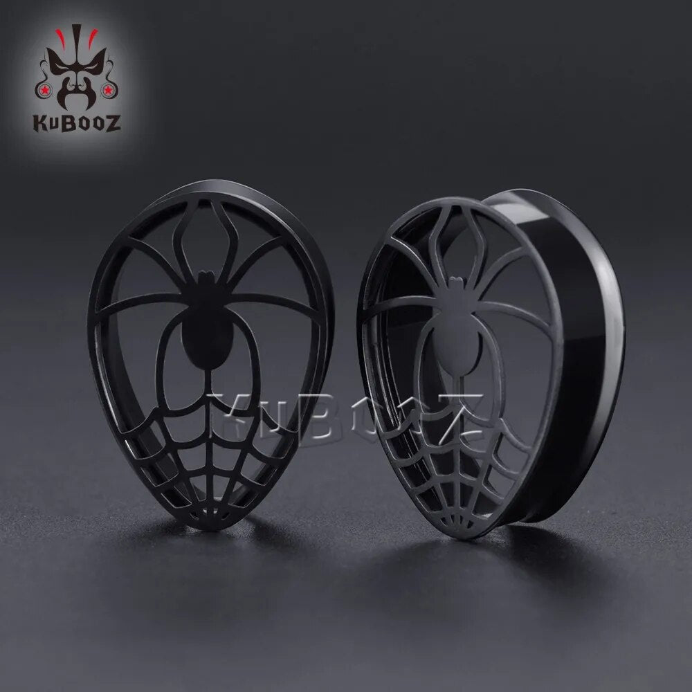 KUBOOZ Unique Stainless Steel Drop Shape Spider Ear Tunnels Expander
