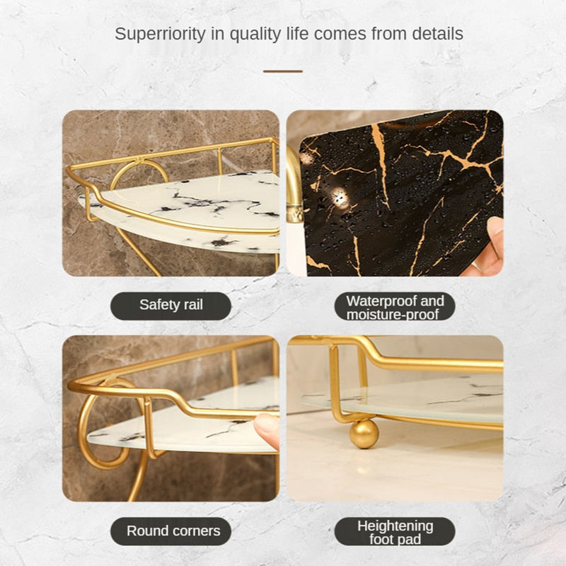 Bathroom Cosmetics Storage Rack Shelves | Bathroom Storage Shelf | Vanity Storage Rack - Bathroom Shelves