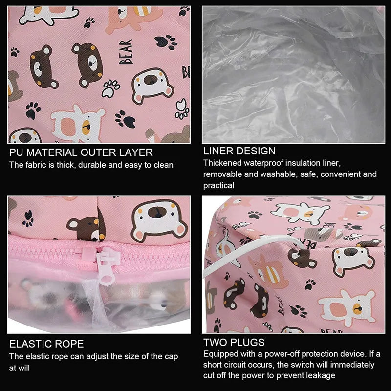 Adjustable Hair Steamer Dryers Cap PU+PVC Liner