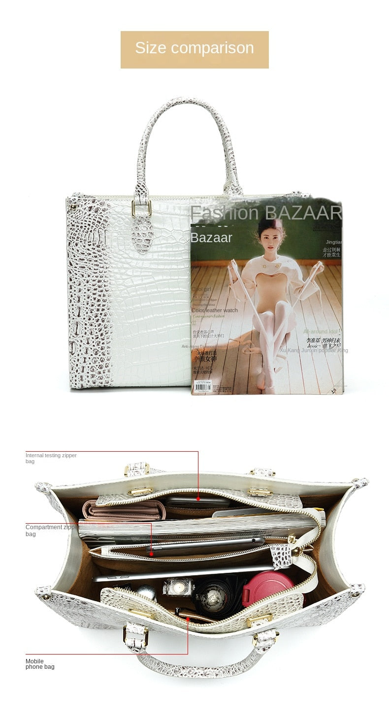 Luxury Fashion Crocodile Leather Women's Handbags