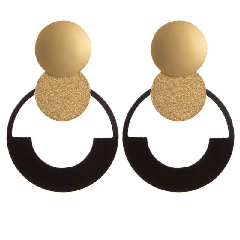 Voikukka Geometric Pendant Hollow Earrings