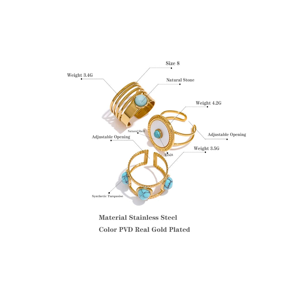 Yhpup Stainless Steel Open Adjustable Ring