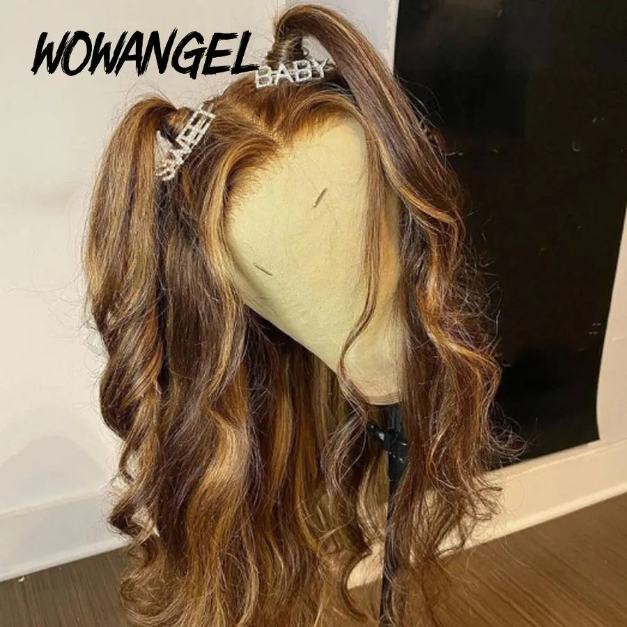 Wowangel Real HD Lace Front Human Hair Wave Closure Wig Pre Plucked