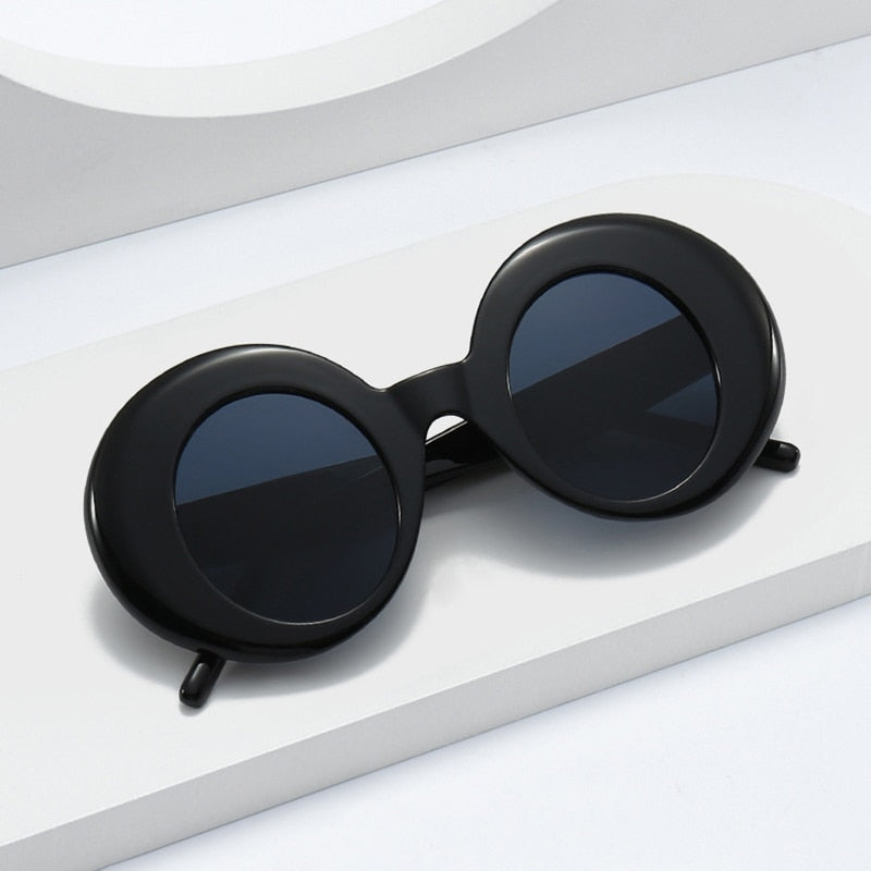 SO&EI Retro Oversized Oval Punk Sunglasses
