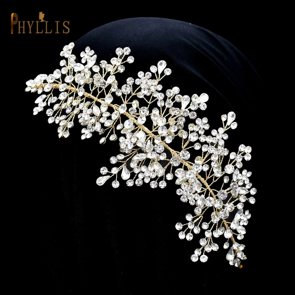 Silver Bridal Headband Crystal Wedding Headpieces