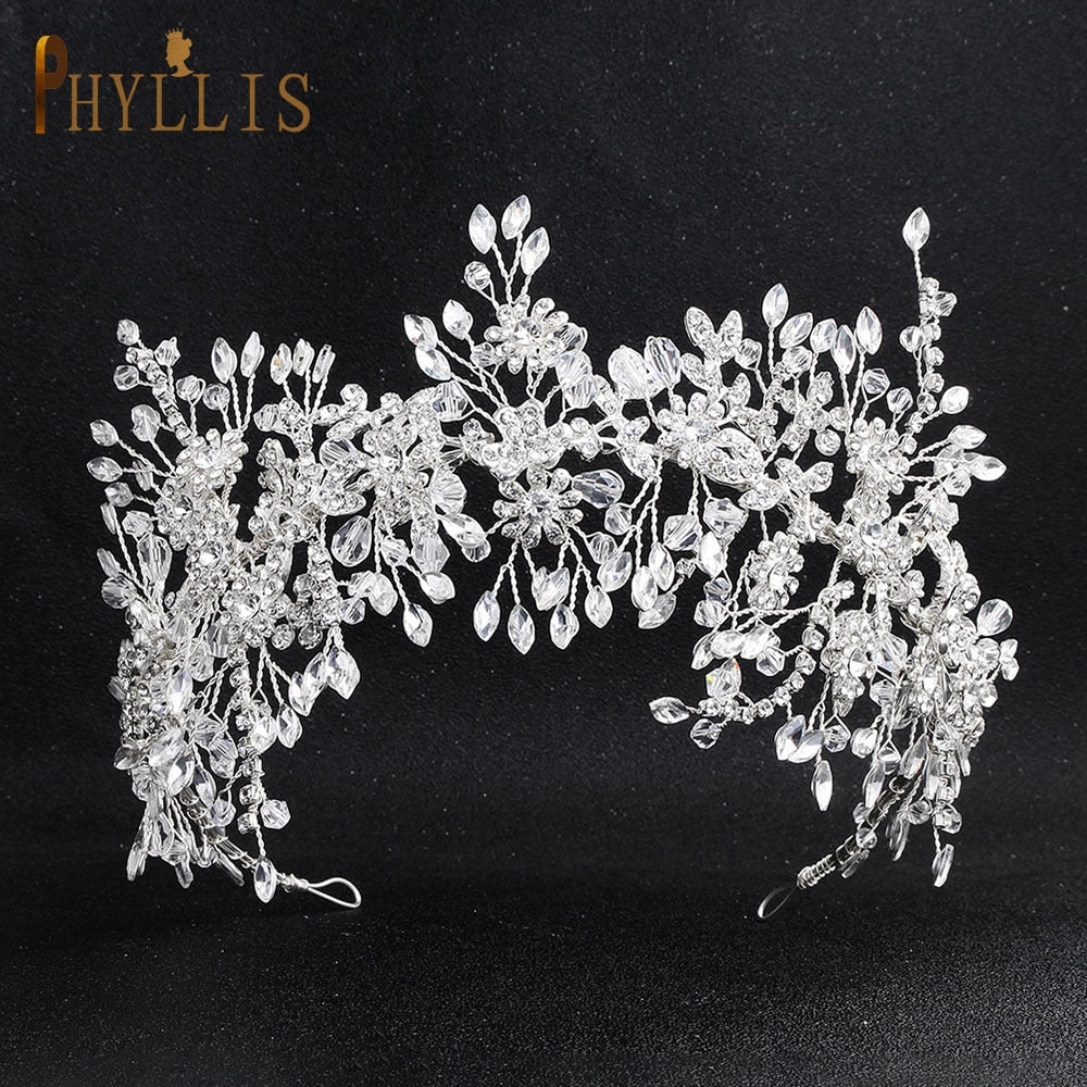 Silver Bridal Headband Crystal Wedding Headpieces