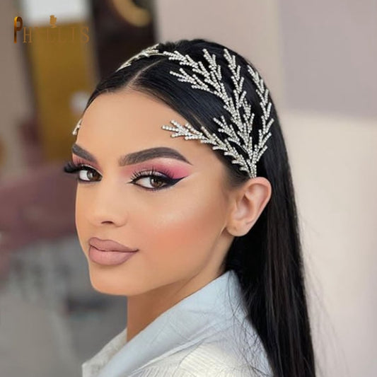 A254 Silver Gold Bride Headband Rhinestone