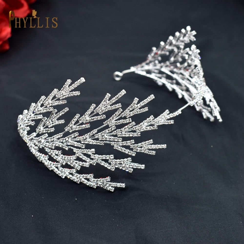 A254 Silver Gold Bride Headband Rhinestone