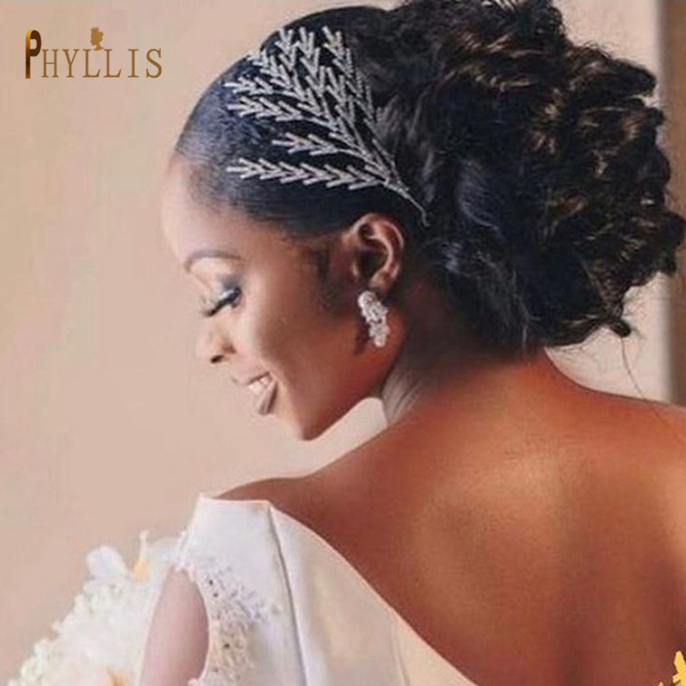 A254 Silver Gold Bride Headband Rhinestone