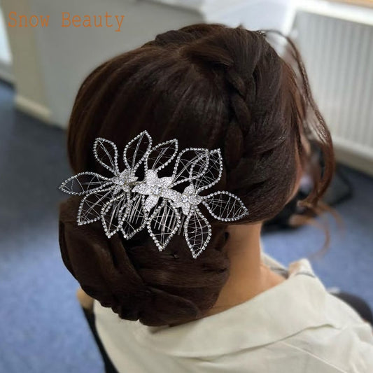 A511 Silver and Rhinestone Wedding Comb