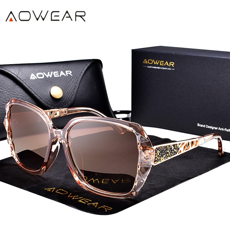 AOWEAR Oversized Sunglasses Women Polarized Square Sunglasses