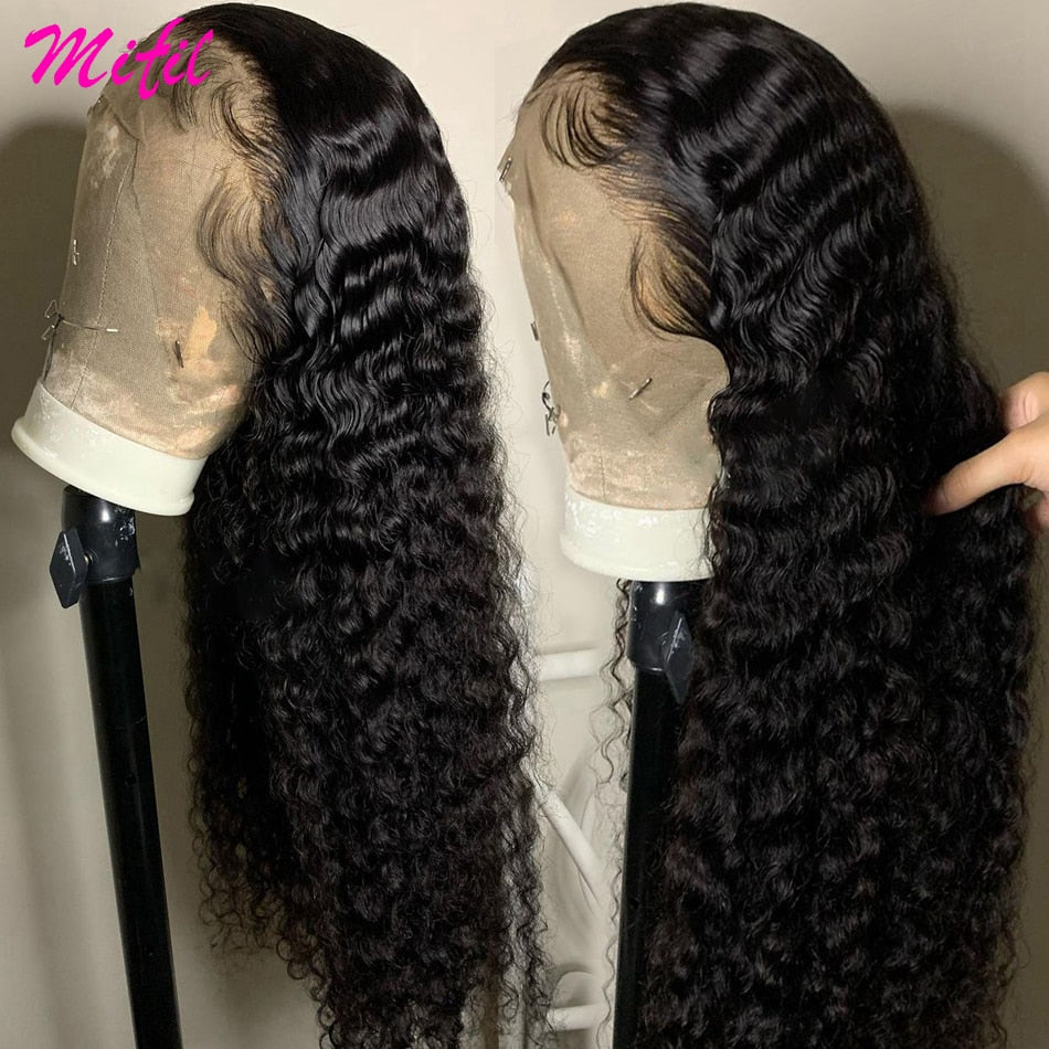 Indian Kinky Curly Lace Front Human Hair Wigs For Women - your-beauty-matters
