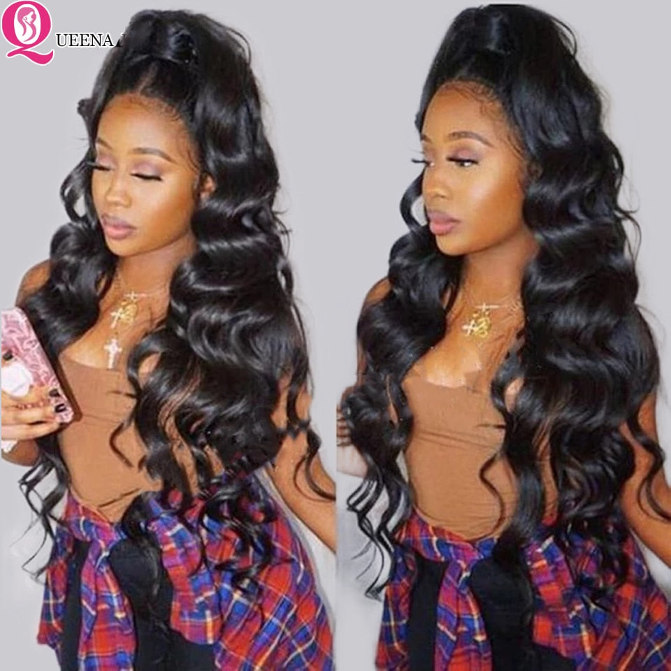 Queena Body Wave Lace Front Wig Brazilian Ombre Colored Human Hair Wigs - your-beauty-matters