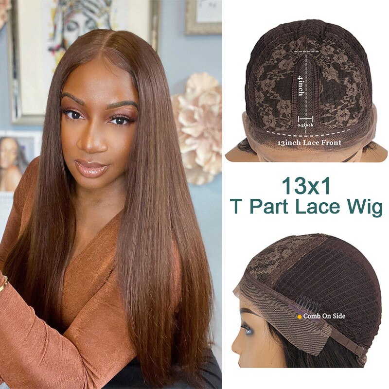 Straight Human Hair Wigs For Women Brown Color Straight - your-beauty-matters