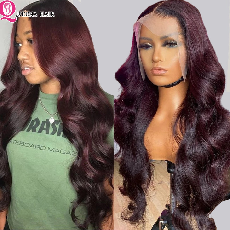 Queena Body Wave Lace Front Wig Brazilian Ombre Colored Human Hair Wigs - your-beauty-matters