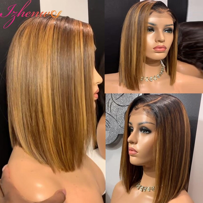 Izhenwo HD Transparent Full Lace Frontal Human Hair Wig - your-beauty-matters