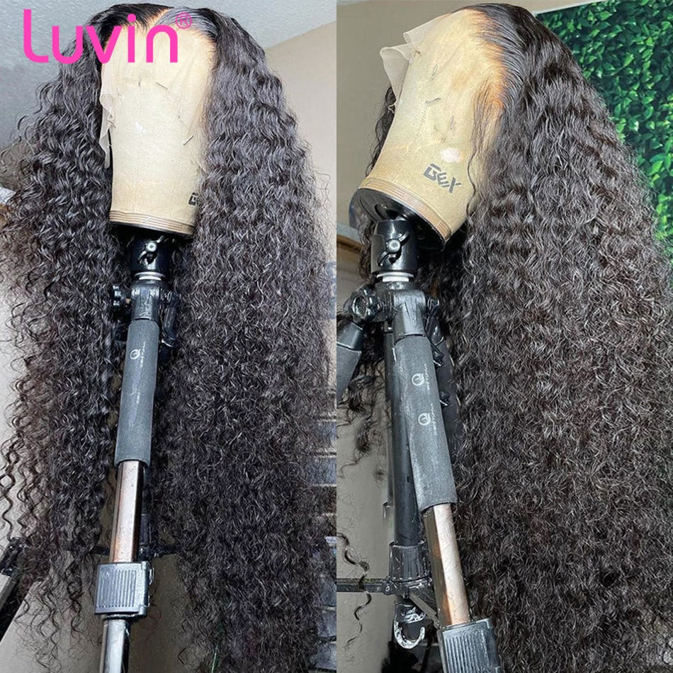 Luvin 250% 32 Inch Deep Wave Transparent 13x6 Lace Frontal Human Hair Wigs - your-beauty-matters