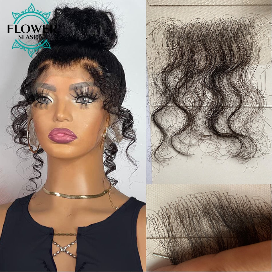 Hd Lace Baby Hair Strips: 4 Pcs Human Hair Baby Hair Edges