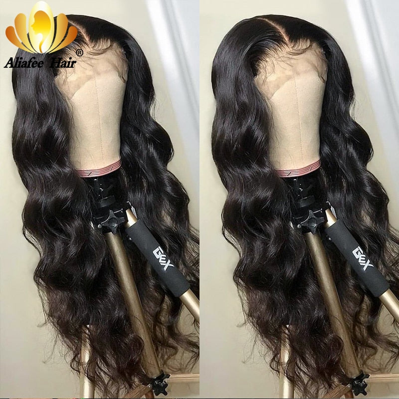 Aliafee 5x5 Lace Closure Wig 10A Body Wave Orange Brown Ombre Colored - your-beauty-matters