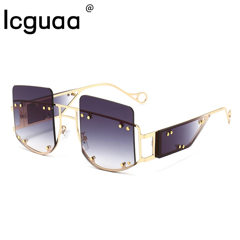 Hollow Out Oversized Square Sunglasses