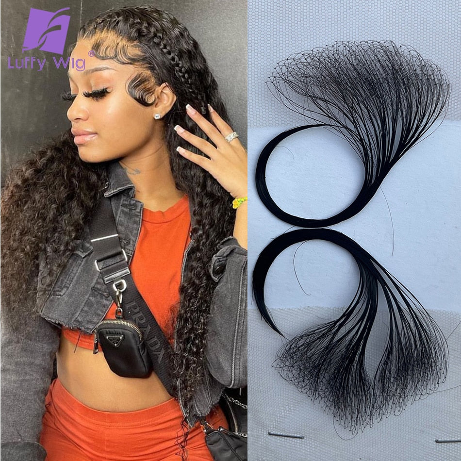Human Hair Hd Lace Baby Hair Virgin Edge Strips-- 2 & 4pcs Reusable Natural Hairline Baby Hair Strips