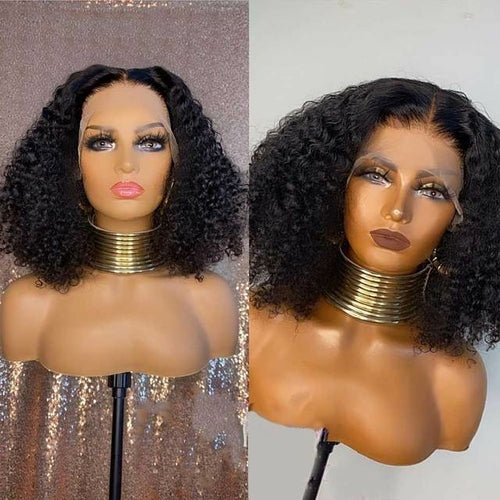 Jerry Curly 4x4 Lace Closure Wig 1b30 Honey Blonde Short Bob Frontal - your-beauty-matters