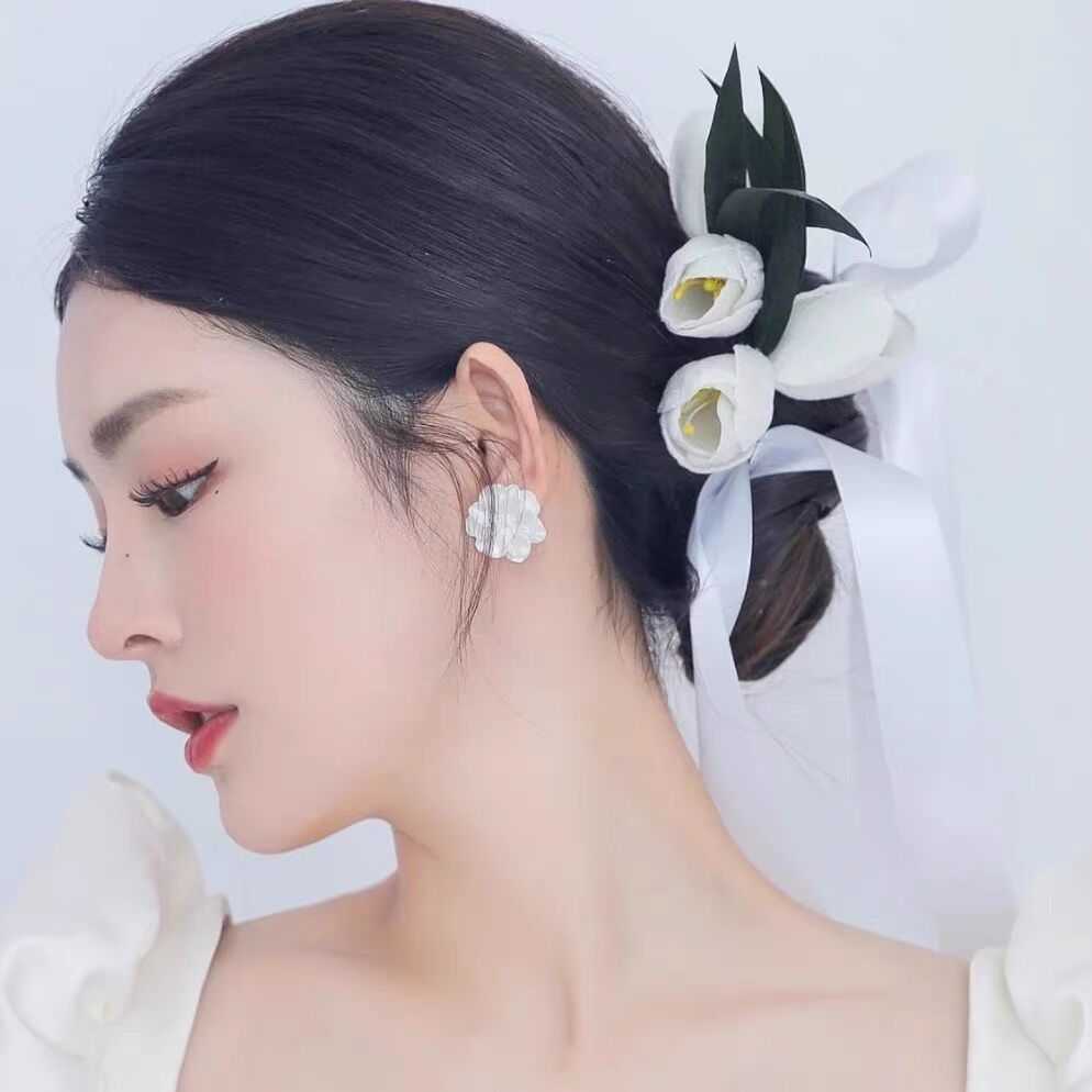 Handmade Ivory Flower Wedding Barrettes