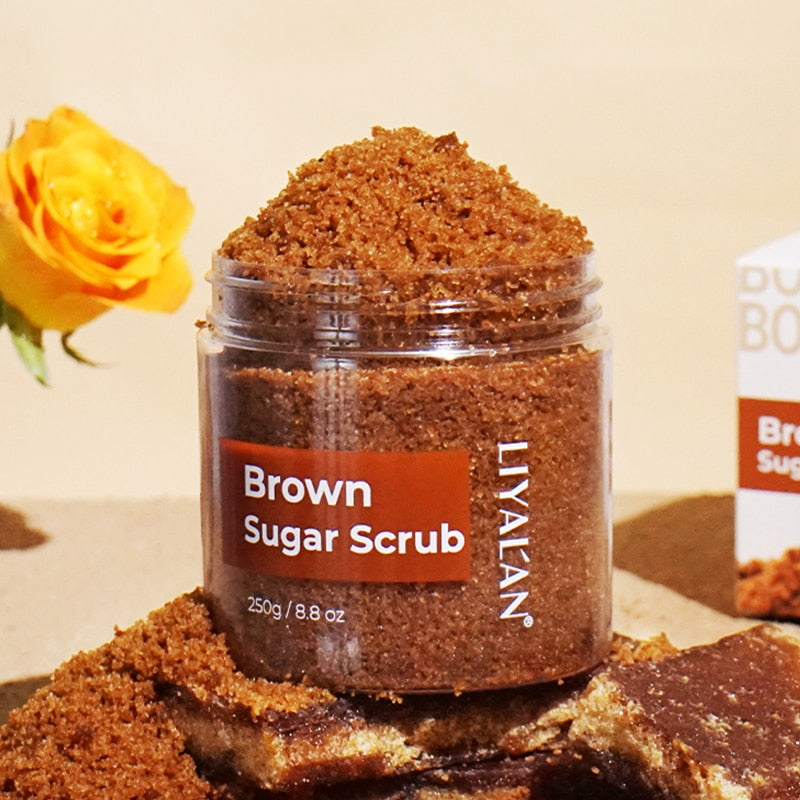 Brown Sugar Body Scrub for Skin Exfoliating, Deep Cleaning, Moisturizing and Skin Brightening