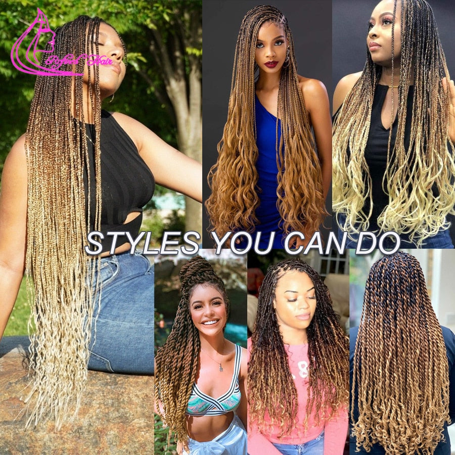 Loose Wave Synthetic Crochet Braid Hair 24 26inch Long Ombre Spiral Curls