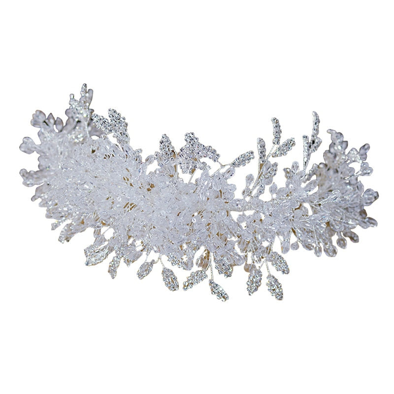 Luxury Wedding Crown in White Crystal