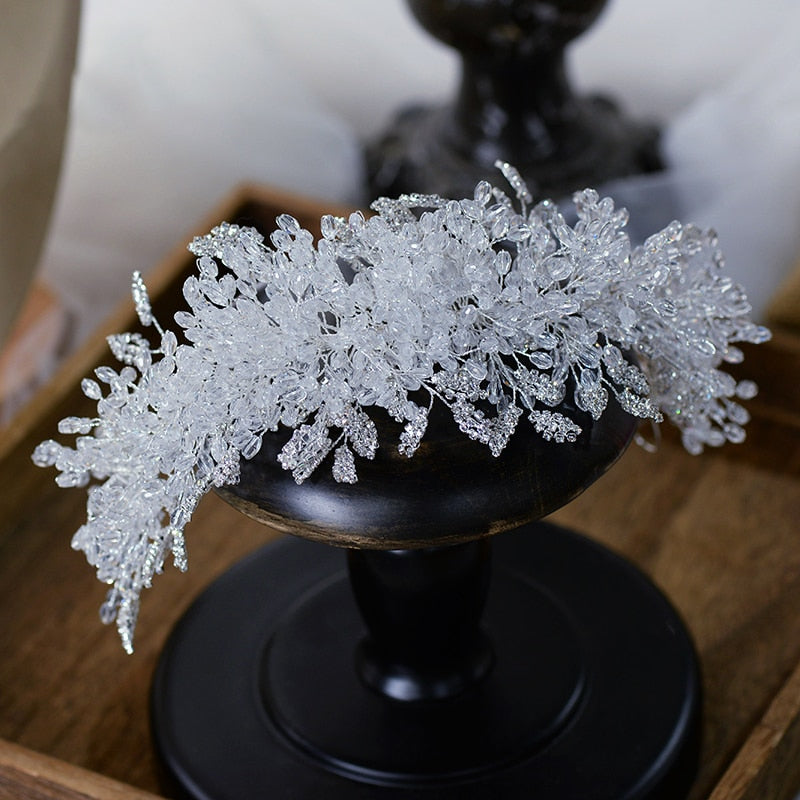 Luxury Wedding Crown in White Crystal