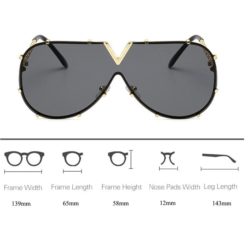 Fashion Oversized Sunglasses-Style Oculos De Sol Uv400 O2