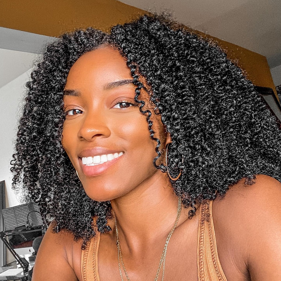 Mongolian Afro Kinky Curly Hair Wig Human Hair 4B 4C Lace Front Human Hair Wig Natural Hairline