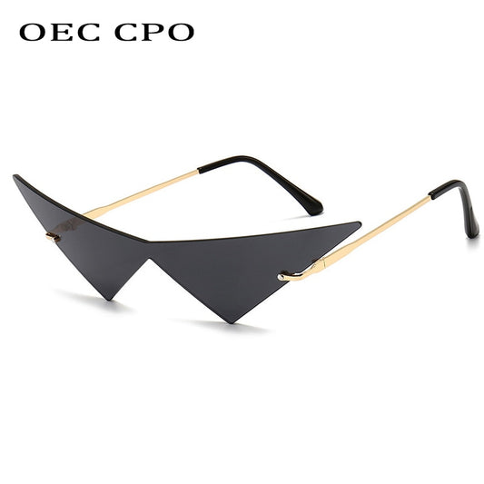 Oec Cpo Oversized Cat Eye Rimless Sunglasses