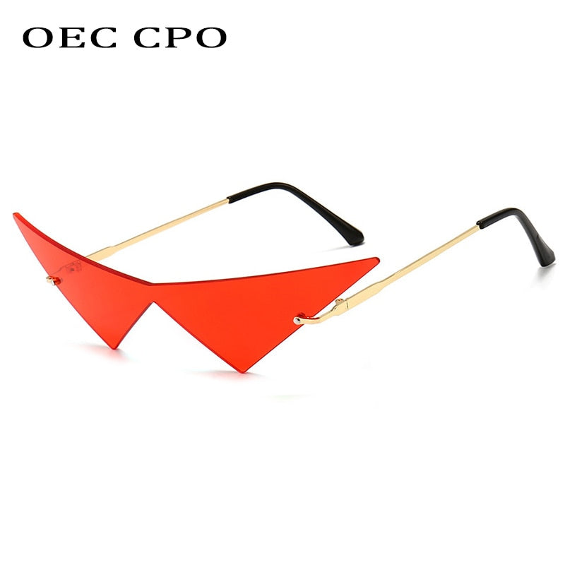Oec Cpo Oversized Cat Eye Rimless Sunglasses
