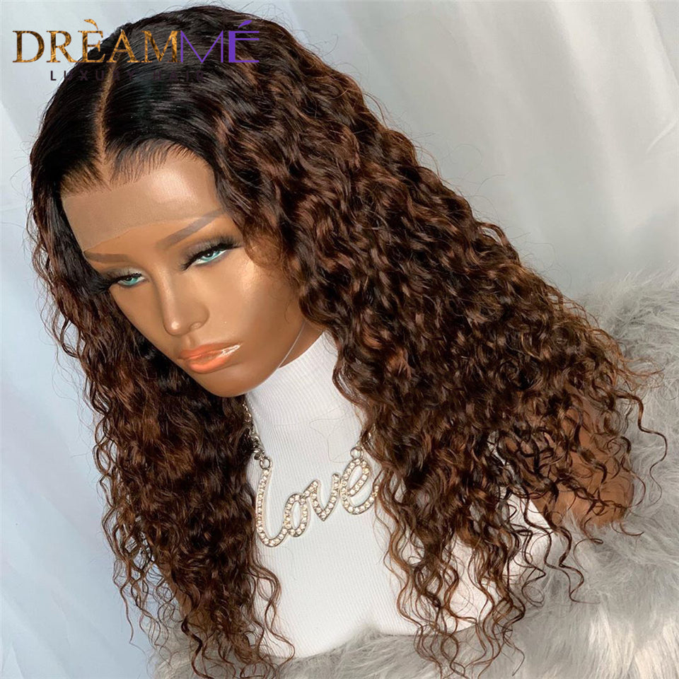Ombre Brazilian Water Wave Wig 150%density 13x6 Lace - your-beauty-matters