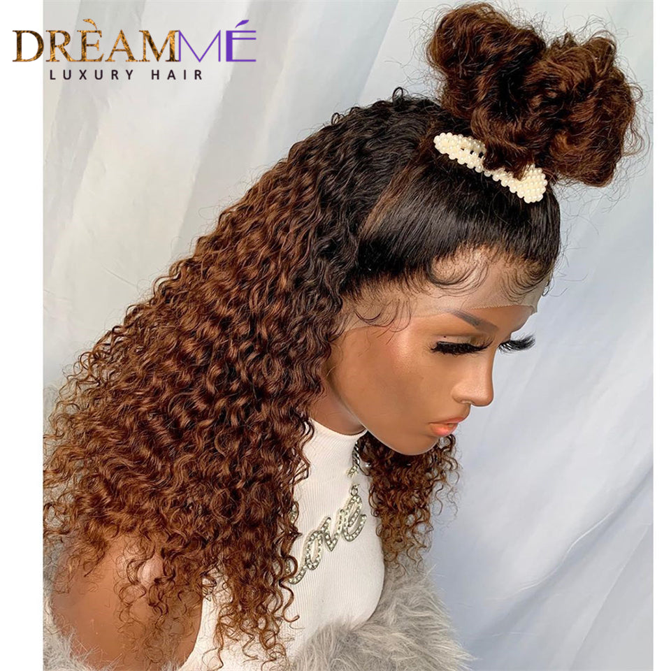 Ombre Brazilian Water Wave Wig 150%density 13x6 Lace - your-beauty-matters