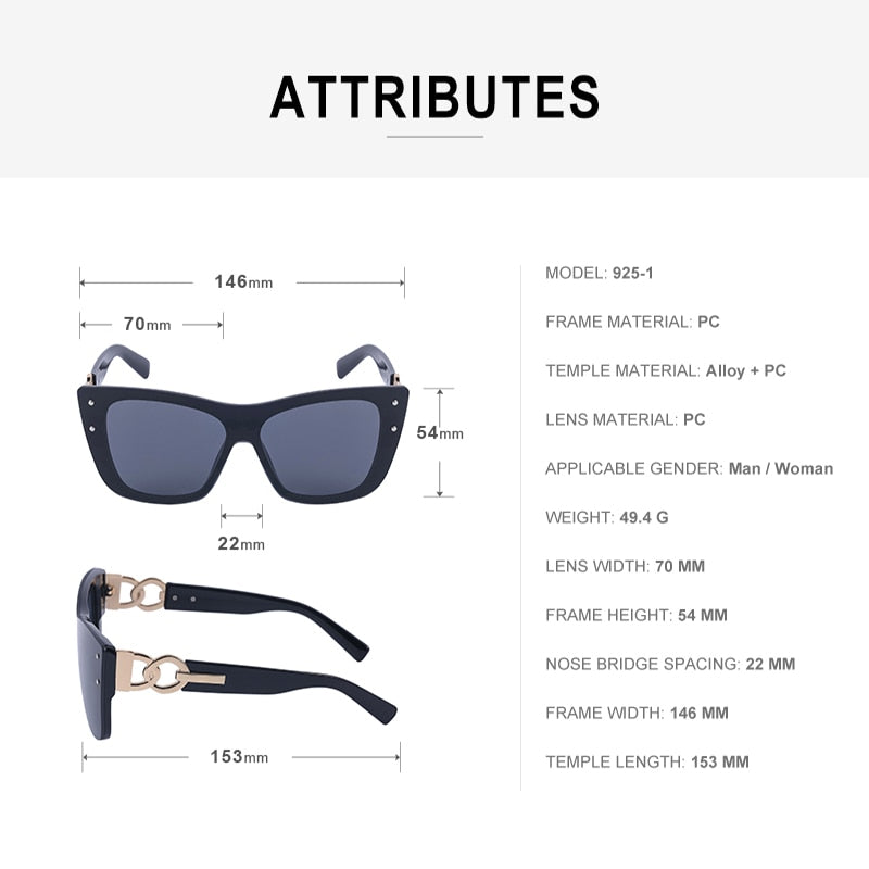 Rimless Cat Eye Luxury Design Frameless Sunglasses