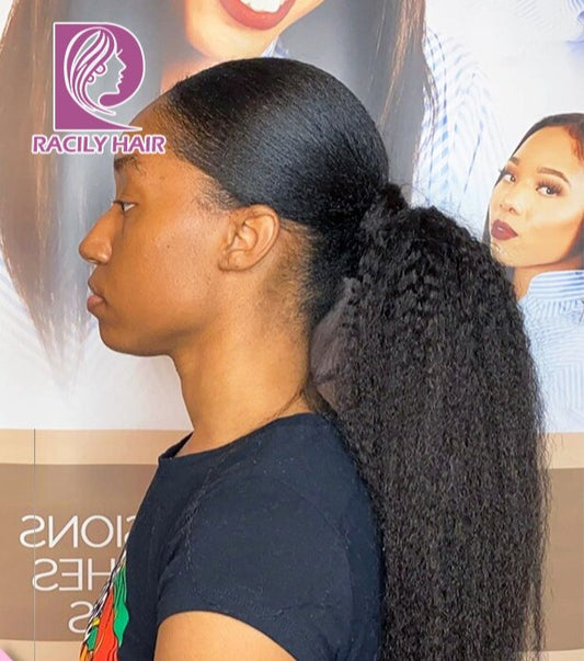Racily Hair Brazilian Afro Kinky Straight Pony