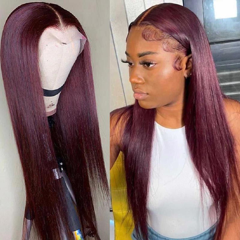 Pinshair Hot Red Straight 13x4/13x1 Lace Front Wig Brazilian - your-beauty-matters